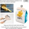 COOK WITH COLOR Bag Clips – Heavy Duty Chip Clip and Refrigerator Magnet Clips for Food Storage with Air Tight Seal Grip, Black and White, Pack of 8 Large Clips(Pink and Grey)