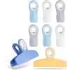 COOK WITH COLOR Bag Clips – Heavy Duty Chip Clip and Refrigerator Magnet Clips for Food Storage with Air Tight Seal Grip, Black and White, Pack of 8 Large Clips(Yellow and Blue)