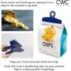 COOK WITH COLOR Bag Clips – Heavy Duty Chip Clip and Refrigerator Magnet Clips for Food Storage with Air Tight Seal Grip, Black and White, Pack of 8 Large Clips(Blue)