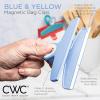 COOK WITH COLOR Bag Clips – Heavy Duty Chip Clip and Refrigerator Magnet Clips for Food Storage with Air Tight Seal Grip, Black and White, Pack of 8 Large Clips(Yellow and Blue)