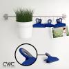 COOK WITH COLOR Bag Clips – Heavy Duty Chip Clip and Refrigerator Magnet Clips for Food Storage with Air Tight Seal Grip, Black and White, Pack of 8 Large Clips(Blue)