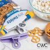 COOK WITH COLOR Bag Clips – Heavy Duty Chip Clip and Refrigerator Magnet Clips for Food Storage with Air Tight Seal Grip, Yellow and Grey, Pack of 8 Large Clips(Lavender)