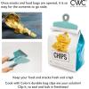 COOK WITH COLOR Bag Clips – Heavy Duty Chip Clip and Refrigerator Magnet Clips for Food Storage with Air Tight Seal Grip, Yellow and Grey, Pack of 8 Large Clips(Teal)