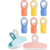 COOK WITH COLOR Bag Clips – Heavy Duty Chip Clip and Refrigerator Magnet Clips for Food Storage with Air Tight Seal Grip, Yellow and Grey, Pack of 8 Large Clips(Bright Colors)