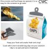 COOK WITH COLOR Bag Clips – Heavy Duty Chip Clip and Refrigerator Magnet Clips for Food Storage with Air Tight Seal Grip, Yellow and Grey, Pack of 8 Large Clips(Grey)