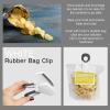 COOK WITH COLOR Bag Clips, Heavy Duty Chip Clip and Refrigerator Magnet Clips for Food Storage with Air Tight Seal Grip for Snack Bags and Food Bags (Grey, Pack of 8)(White)