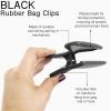 COOK WITH COLOR Bag Clips, Heavy Duty Chip Clip and Refrigerator Magnet Clips for Food Storage with Air Tight Seal Grip for Snack Bags and Food Bags (Grey, Pack of 8)(Black)