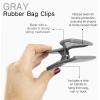 COOK WITH COLOR Bag Clips, Heavy Duty Chip Clip and Refrigerator Magnet Clips for Food Storage with Air Tight Seal Grip for Snack Bags and Food Bags (Grey, Pack of 8)(Grey)