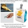 COOK WITH COLOR Bag Clips with Magnet – Airtight Food Storage Clips for Bread, Snack, and Food Bags (Speckled Gray & Teal, Pack of 10)
