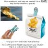 COOK WITH COLOR Bag Clips with Magnet- Food Clips for Snack and Bread Bags (Pink and Grey, Pack of 10)(Blue Ombre)