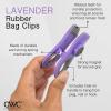 COOK WITH COLOR Bag Clips with Magnet- Food Clips for Snack and Bread Bags (Pink and Grey, Pack of 10)(Lavender)