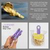 COOK WITH COLOR Bag Clips with Magnet- Food Clips for Snack and Bread Bags (Pink and Grey, Pack of 10)(Lavender)