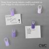 COOK WITH COLOR Bag Clips with Magnet- Food Clips for Snack and Bread Bags (Pink and Grey, Pack of 10)(Lavender)