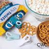 COOK WITH COLOR Bag Clips with Magnet- Food Clips for Snack and Bread Bags (Pink and Grey, Pack of 10)(Light Blue Ombre)