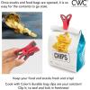 COOK WITH COLOR Bag Clips with Magnet- Food Clips for Snack and Bread Bags (Pink and Grey, Pack of 10)(Red)