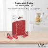 COOK WITH COLOR Bag Clips with Magnet- Food Clips for Snack and Bread Bags (Pink and Grey, Pack of 10)(Red)