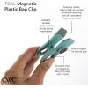 COOK WITH COLOR Bag Clips with Magnet- Food Clips for Snack and Bread Bags (Pink and Grey, Pack of 10)(Teal)