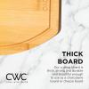 COOK WITH COLOR Bamboo Cutting Board – Kitchen Cutting Board – Strong Heavy Duty Bamboo Chopping Boards for Kitchen, Single Rounded(Single Rounded)