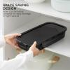 COOK WITH COLOR Collapsible Batter Bowl – Mess Free Breading Shaker Container – Great for Fried Fish, Fried Chicken, Onion Rings, Wings & More, Black(Black)