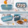 COOK WITH COLOR Collapsible Batter Bowl – Mess Free Breading Shaker Container – Great for Fried Fish, Fried Chicken, Onion Rings, Wings & More, Black(Blue)