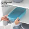 COOK WITH COLOR Collapsible Batter Bowl – Mess Free Breading Shaker Container – Great for Fried Fish, Fried Chicken, Onion Rings, Wings & More, Black(Blue)