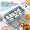 COOK WITH COLOR Collapsible Batter Bowl – Mess Free Breading Shaker Container – Great for Fried Fish, Fried Chicken, Onion Rings, Wings & More, Black(Blue)