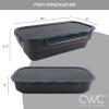 COOK WITH COLOR Collapsible Batter Bowl – Mess Free Breading Shaker Container – Great for Fried Fish, Fried Chicken, Onion Rings, Wings & More, Black(Gray)