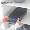 COOK WITH COLOR Collapsible Batter Bowl – Mess Free Breading Shaker Container – Great for Fried Fish, Fried Chicken, Onion Rings, Wings & More, Black(Gray)