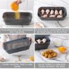 COOK WITH COLOR Collapsible Batter Bowl – Mess Free Breading Shaker Container – Great for Fried Fish, Fried Chicken, Onion Rings, Wings & More, Black(Gray)