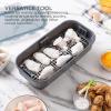 COOK WITH COLOR Collapsible Batter Bowl – Mess Free Breading Shaker Container – Great for Fried Fish, Fried Chicken, Onion Rings, Wings & More, Black(Gray)