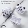 COOK WITH COLOR Cute Bag Clips – 10 Pc. Set of Funny Chip Clips and Snack Clips – Kitchen and Food Bag Clips for Airtight Seal for Food Storage (Candy)(White Tiger)