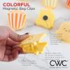 COOK WITH COLOR Cute Bag Clips – Funny Snack Clips, Magnetic Chip Clips for Bags – Kitchen and Food Bag Clips for Airtight Seal for Food Storage, Pink, Pack of 10(Popcorn)