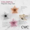 COOK WITH COLOR Cute Bag Clips – Funny Snack Clips, Magnetic Chip Clips for Bags – Kitchen and Food Bag Clips for Airtight Seal for Food Storage, Pink, Pack of 10(Stars)
