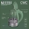 COOK WITH COLOR Electric Tea Kettle, 1.8L Cordless Hot Water Boiler, 1200W Rapid Boil, Auto Shutoff & Boil Dry Protection, BPA-Free, Sleek Countertop Design, Cream(Green)