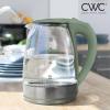 COOK WITH COLOR Electric Tea Kettle, 1.8L Cordless Hot Water Boiler, 1200W Rapid Boil, Auto Shutoff & Boil Dry Protection, BPA-Free, Sleek Countertop Design, Cream(Green)