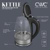 COOK WITH COLOR Electric Tea Kettle, 1.8L Cordless Hot Water Boiler, 1200W Rapid Boil, Auto Shutoff & Boil Dry Protection, BPA-Free, Sleek Countertop Design, Cream(Black)