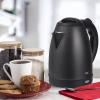 COOK WITH COLOR Electric Tea Kettle, 1.8L Cordless Hot Water Boiler, 1200W Rapid Boil, Auto Shutoff & Boil Dry Protection, BPA-Free, Sleek Countertop Design, Cream(Stainless Steel Black)