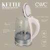 COOK WITH COLOR Electric Tea Kettle, 1.8L Cordless Hot Water Boiler, 1200W Rapid Boil, Auto Shutoff & Boil Dry Protection, BPA-Free, Sleek Countertop Design, Cream(Cream)