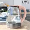 COOK WITH COLOR Electric Tea Kettle, 1.8L Cordless Hot Water Boiler, 1200W Rapid Boil, Auto Shutoff & Boil Dry Protection, BPA-Free, Sleek Countertop Design, Cream(Blush)