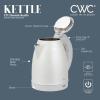 COOK WITH COLOR Electric Tea Kettle, 1.8L Cordless Hot Water Boiler, 1200W Rapid Boil, Auto Shutoff & Boil Dry Protection, BPA-Free, Sleek Countertop Design, Cream(Stainless Steel Crème)