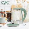 COOK WITH COLOR Electric Tea Kettle, 1.8L Cordless Hot Water Boiler, 1200W Rapid Boil, Auto Shutoff & Boil Dry Protection, BPA-Free, Sleek Countertop Design, Cream(Green)