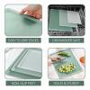 COOK WITH COLOR Extra Large Cutting Board Set, Jumbo-Sized Boards with Rubber Border for Enhanced Cooking Experience, 3-Piece, Mint(Sage Solid)