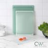 COOK WITH COLOR Extra Large Cutting Board Set, Jumbo-Sized Boards with Rubber Border for Enhanced Cooking Experience, 3-Piece, Mint(Sage Solid)