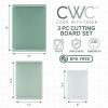 COOK WITH COLOR Extra Large Cutting Board Set, Jumbo-Sized Boards with Rubber Border for Enhanced Cooking Experience, 3-Piece, Mint(Sage Solid)