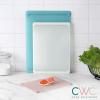 COOK WITH COLOR Extra Large Cutting Board Set, Jumbo-Sized Boards with Rubber Border for Enhanced Cooking Experience, 3-Piece, Mint(Teal Solid)