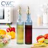 COOK WITH COLOR Glass Olive Oil Bottle Dispenser – 2 Pack- 17oz Oil and Vinegar Cruet – Olive Oil Carafe Decanter for Kitchen(Blue)
