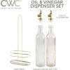 COOK WITH COLOR Glass Olive Oil Bottle Dispenser – 2 Pack- 17oz Oil and Vinegar Cruet – Olive Oil Carafe Decanter for Kitchen(Brown)