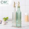 COOK WITH COLOR Glass Olive Oil Bottle Dispenser – 2 Pack- 17oz Oil and Vinegar Cruet – Olive Oil Carafe Decanter for Kitchen(Green)