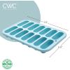 COOK WITH COLOR Ice Cube Tray for Water Bottles – Easy Release, Durable and Flexible Silicone Ice Stick Tray with Lid for Bottles, Sports Drinks and Soda – 14 Stick Capacity (Light Blue)