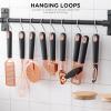 COOK WITH COLOR Kitchen Gadget Set Copper Plated Stainless Steel Utensils with Soft Touch Handles, Copper Navy, 7 Pieces(Copper Black)